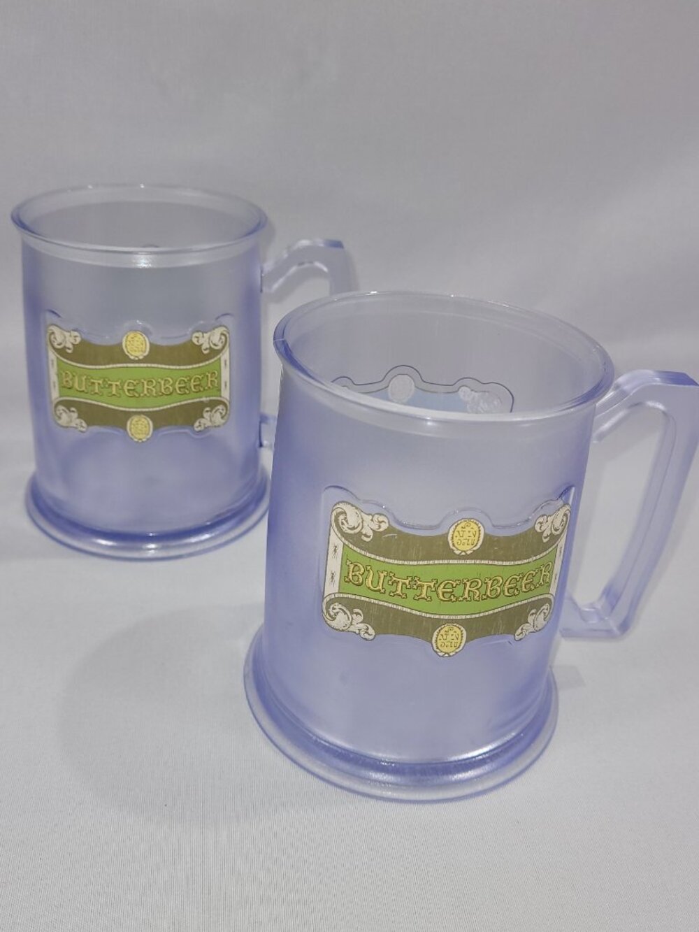 Wizarding World of Harry Potter Butterbeer 2 Plastic Mugs Butter Beer Pair Cups